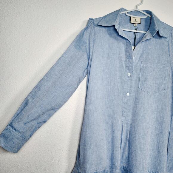 Tuckernuck Chambray Callahan Shirt Dress New Pockets Classic Trendy Mini Size XS - Picture 4 of 8